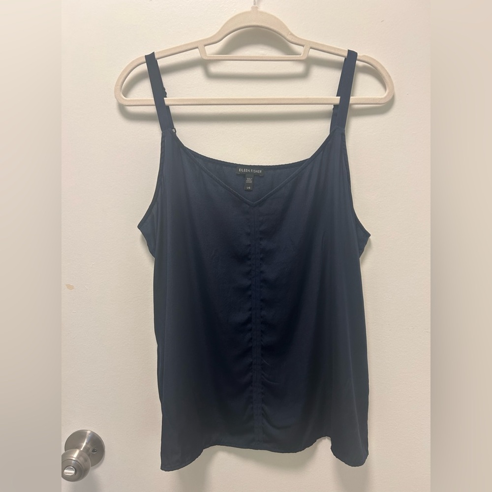 Eileen Fisher Women's Deep Navy Silk Blouse